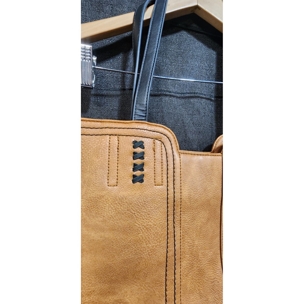 Montana West Tote Bag Handle Satchel Purse Zipper Leather Rustic Western Brown - Picture 2 of 9